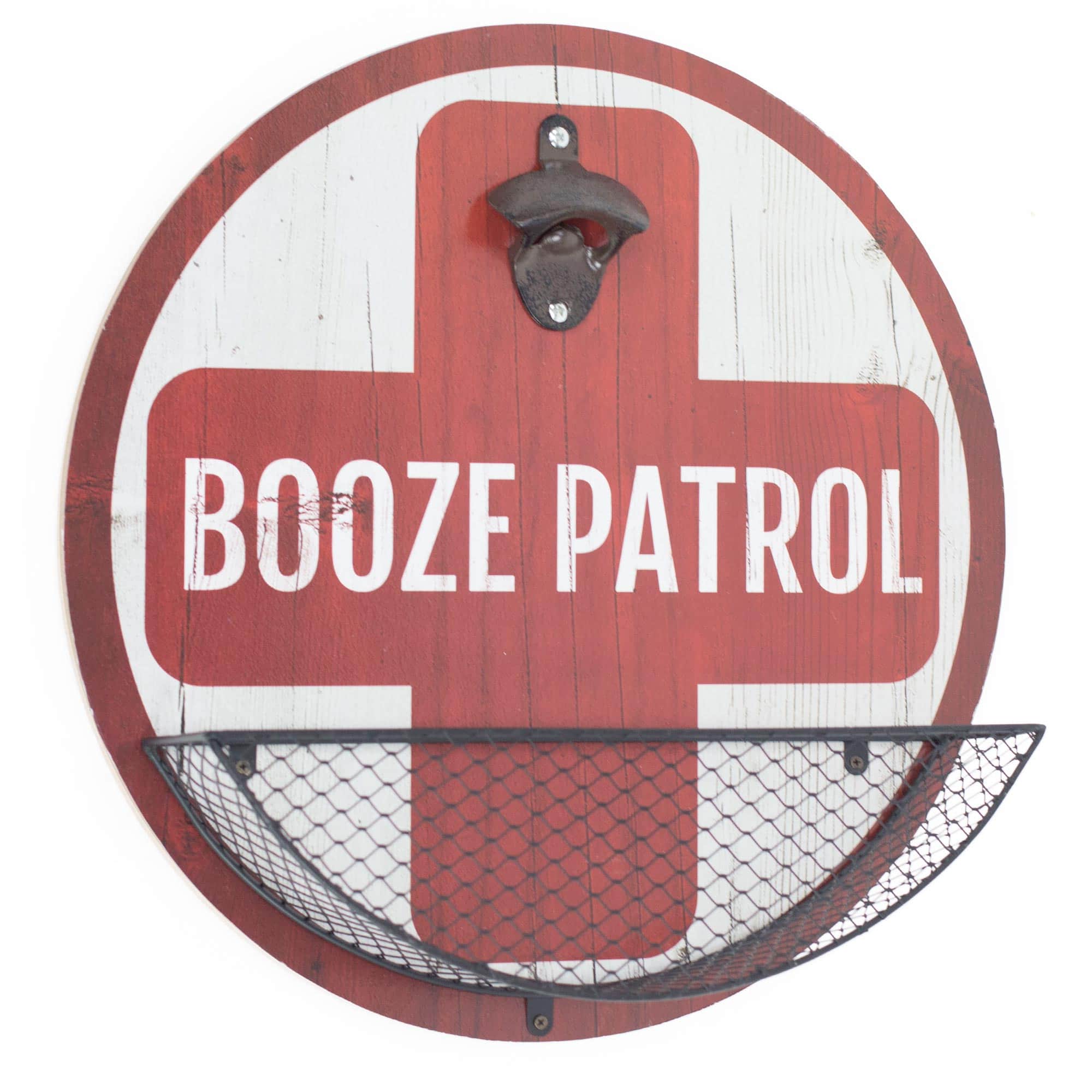 American Art Décor™ Booze Patrol Bottle Opener & Cap Catcher Wall Décor